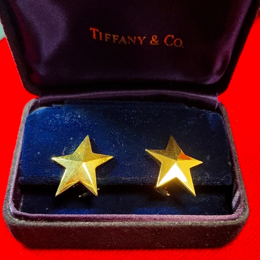 Tiffany & Co. 18K Gold Star Earrings